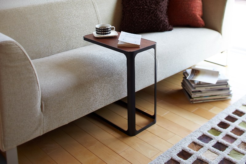 Modern Side Table with Natural Wood Top for Living Room